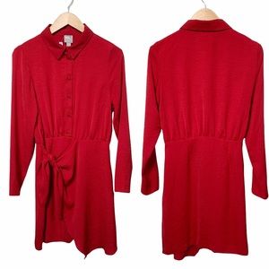 ASOS A-Line Long Sleeve Collared Shirt Dress